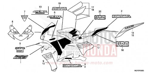 RAYURE/MARQUE (CBR1000RRD/RAD) (REPSOL) CBR1000RRD de 2013